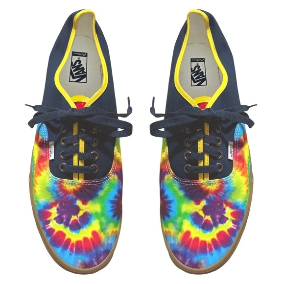 VANS • Authentic Custom Tie Dye Sneakers Hippie Festival Bohemian Vibrant Shoes - Picture 1 of 7